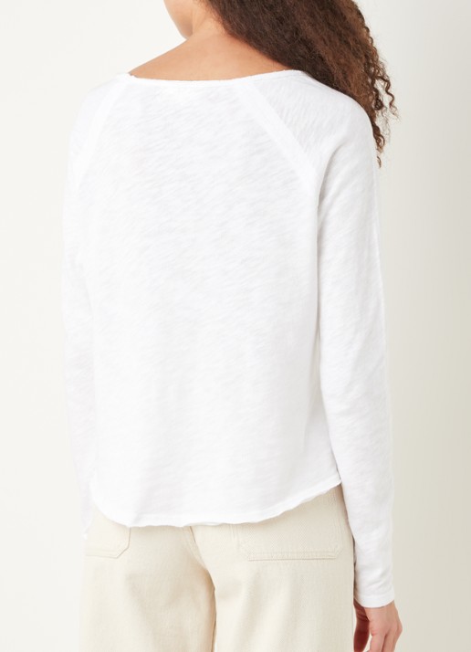 American Vintage Sonoma longsleeve met boothals - achterkant 3 wit