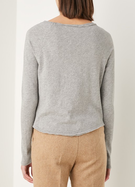 American Vintage Sonoma longsleeve met boothals - achterkant grijsmele