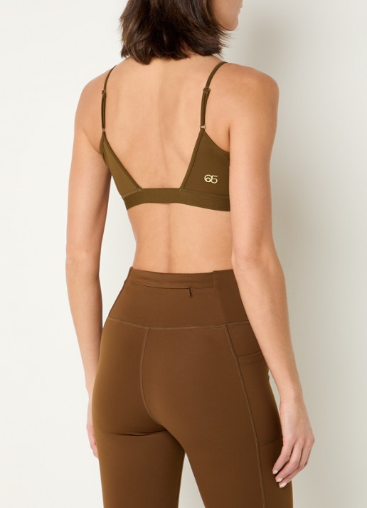 American Vintage Sport bh met light support en logo - achterkant bruin