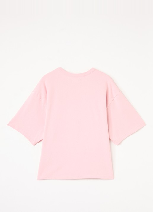 American Vintage T-shirt met logo  - voorkant 2 lichtroze