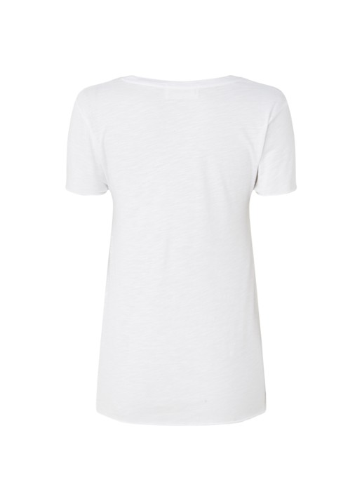 American Vintage T-shirt met V-hals - achterkant 5 wit