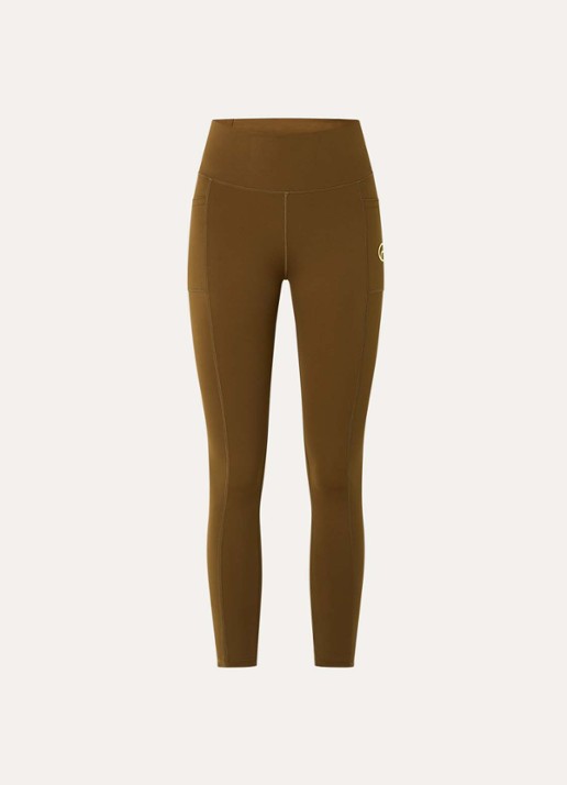 American Vintage Usuway high waist skinny fit trainingslegging met logo - voorkant 4 bruin