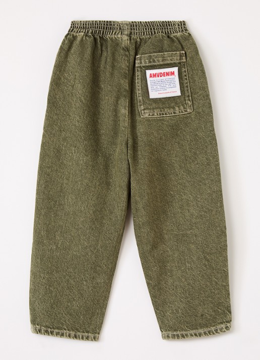 American Vintage Uzatown straight fit broek met steekzakken - voorkant 2 olijfgroen