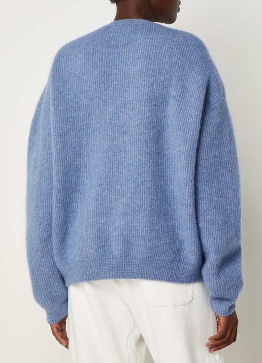 American Vintage Vitow grofgebreide oversized trui in alpaca wolblend - achterkant 4 blauw