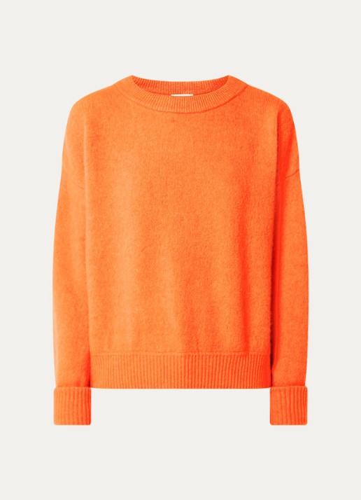 American Vintage Vitow grofgebreide trui in alpaca wolblend - voorkant 3 oranje