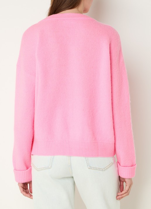 American Vintage Vitow grofgebreide trui in alpaca wolblend - achterkant 4 roze
