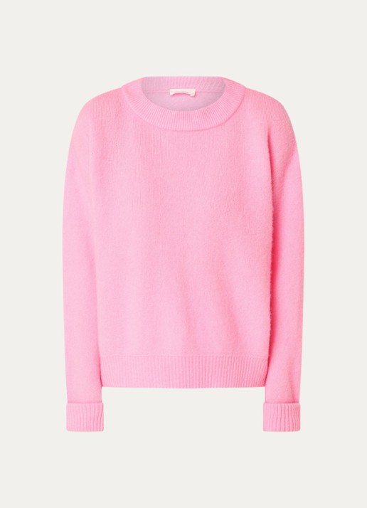 American Vintage Vitow grofgebreide trui in alpaca wolblend - voorkant roze