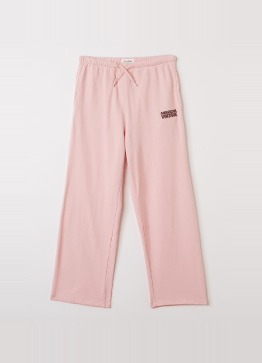 American Vintage Yko wide fit joggingbroek met logo - voorkant 3 roze