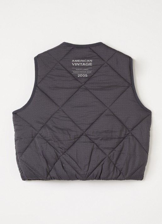 American Vintage Yupibam bodywarmer met quilt patroon - achterkant 3 antraciet