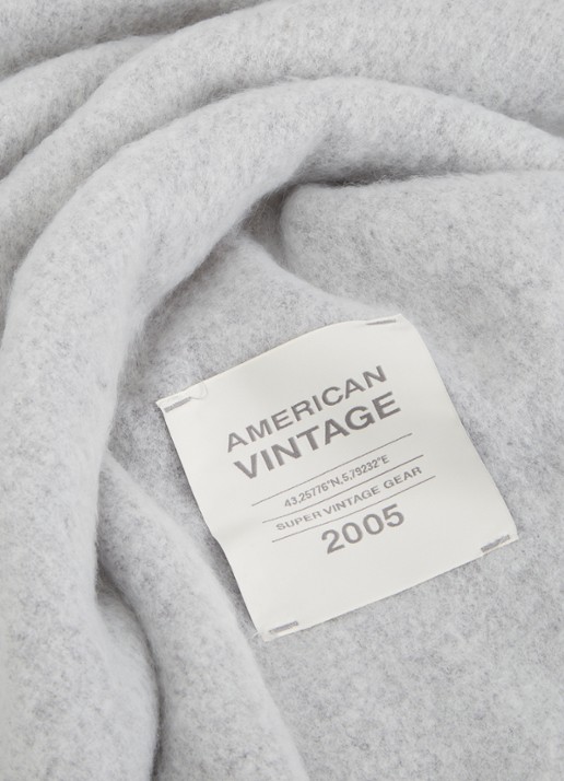 American Vintage Zinaco sjaal in wolblend 180 x 50 cm - detail 3 lichtgrijs