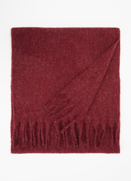 American Vintage Zinaco sjaal in wolblend 180 x 50 cm - voorkant 3 bordeauxrood