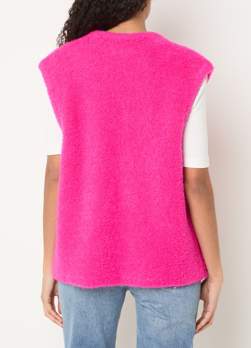 American Vintage Zolly spencer in alpaca wolblend - achterkant 4 fuchsia