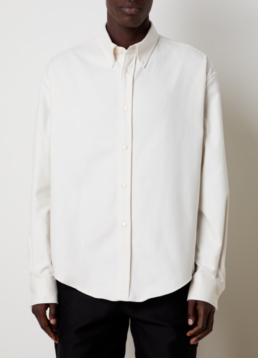 AMI Paris ADC regular fit overhemd met kraag - detail gebroken wit