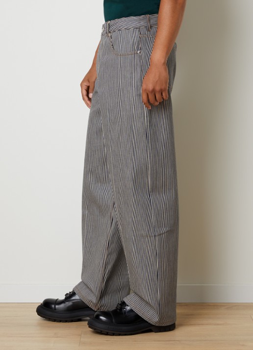 AMI Paris Balloon fit jeans met streepprint - detail 2 indigo