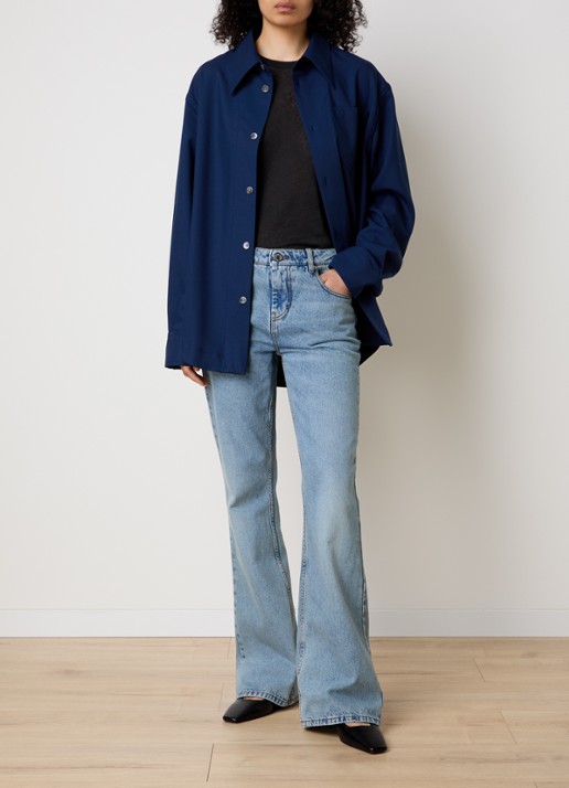 AMI Paris Blouse met borstzak - voorkant 2 donkerblauw