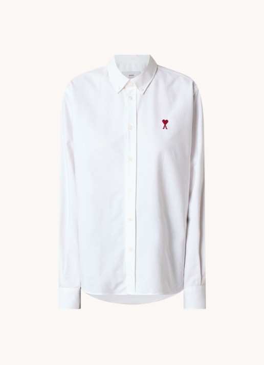 AMI Paris Blouse met logo - voorkant 4 wit