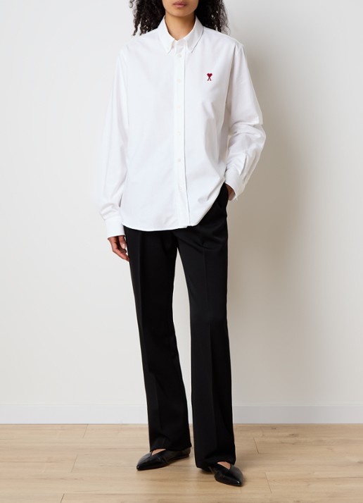 AMI Paris Blouse met logo - voorkant 5 wit
