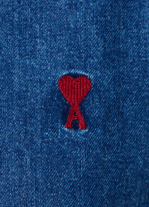 AMI Paris Blouse met logo - detail 4 indigo