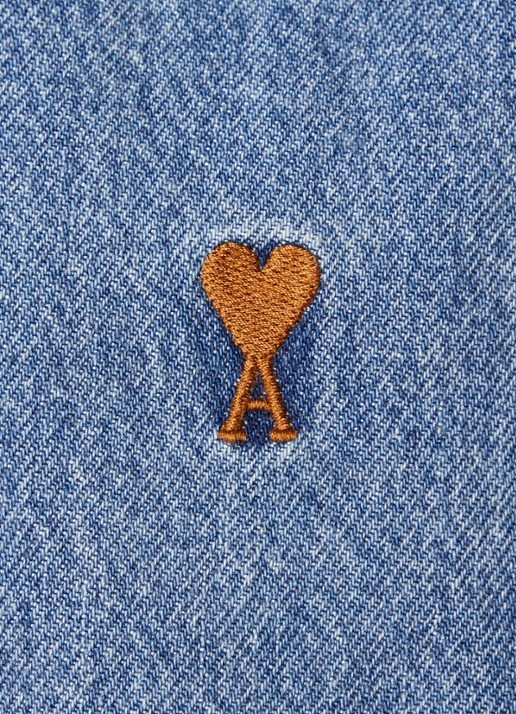 AMI Paris Blouse van denim - detail 2 indigo