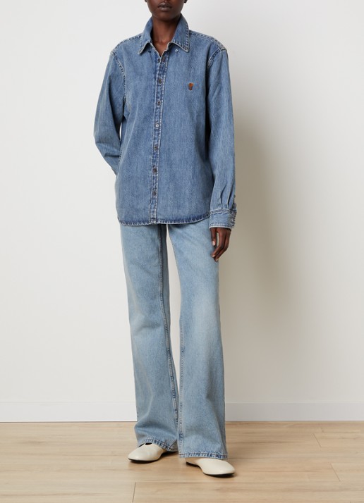 AMI Paris Blouse van denim - voorkant 5 indigo