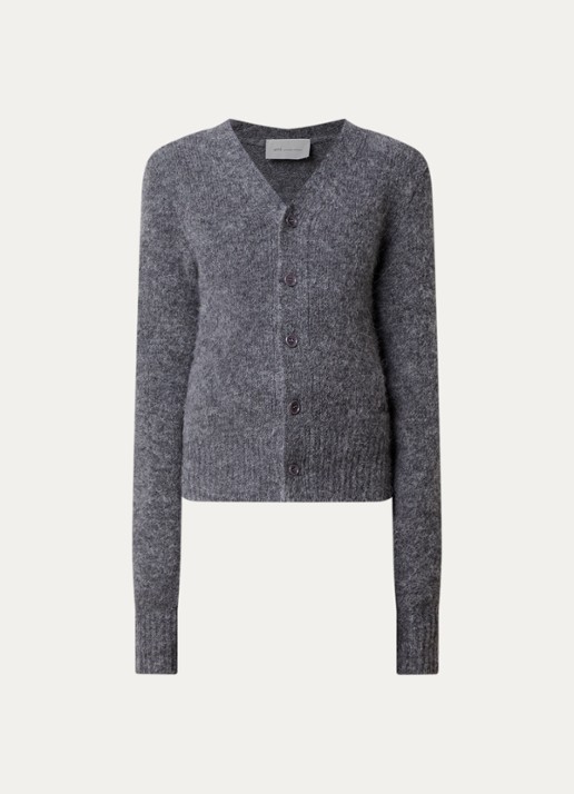 Ami Paris Fijngebreid vest in alpaca wolblend - voorkant 4 grijs
