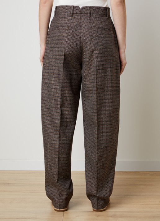 Ami Paris High waist balloon fit pantalon van scheerwol - achterkant 5 bruin