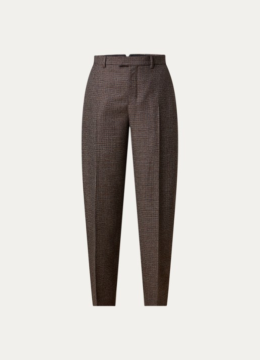 Ami Paris High waist balloon fit pantalon van scheerwol - voorkant bruin