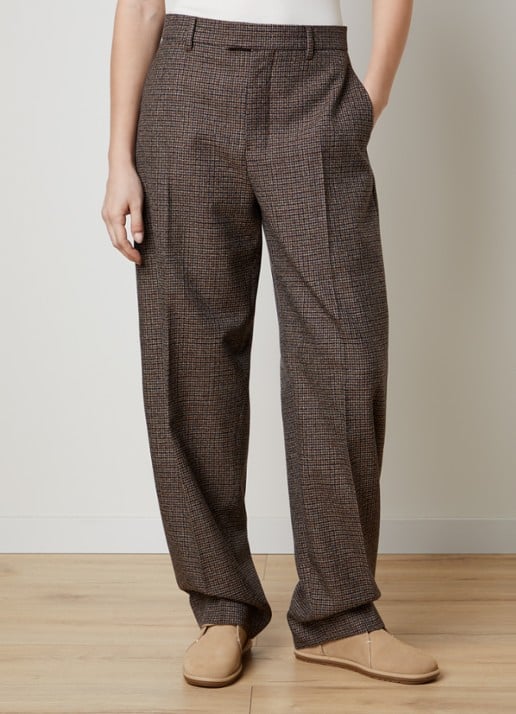 AMI Paris High waist balloon fit pantalon van scheerwol