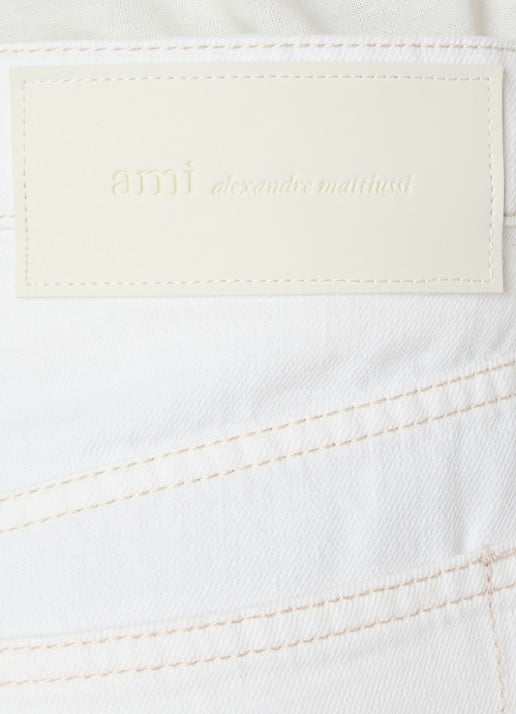 AMI Paris High waist flared jeans met gekleurde wassing - detail 5 gebroken wit