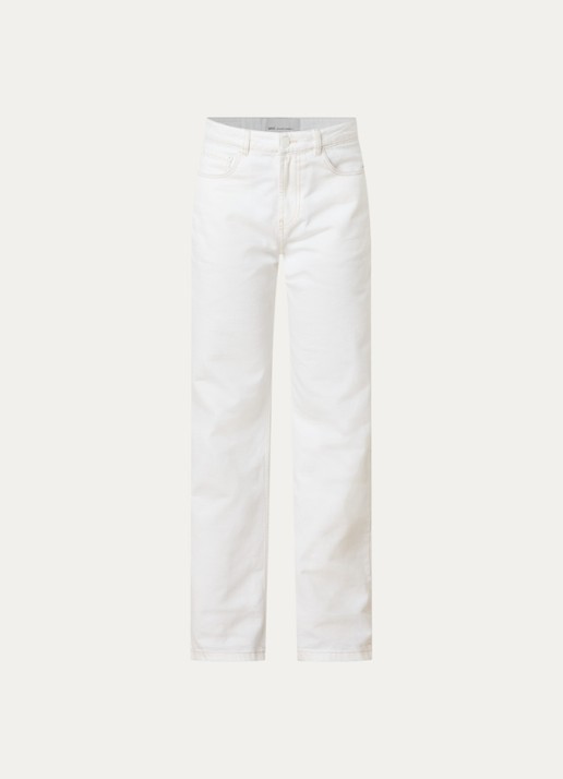 AMI Paris High waist flared jeans met gekleurde wassing - voorkant gebroken wit