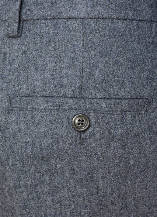 AMI Paris High waist wide fit pantalon met steekzakken - detail 2 grijs