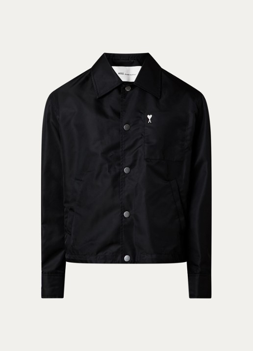 AMI Paris Jack met logo en steekzakken - voorkant zwart
