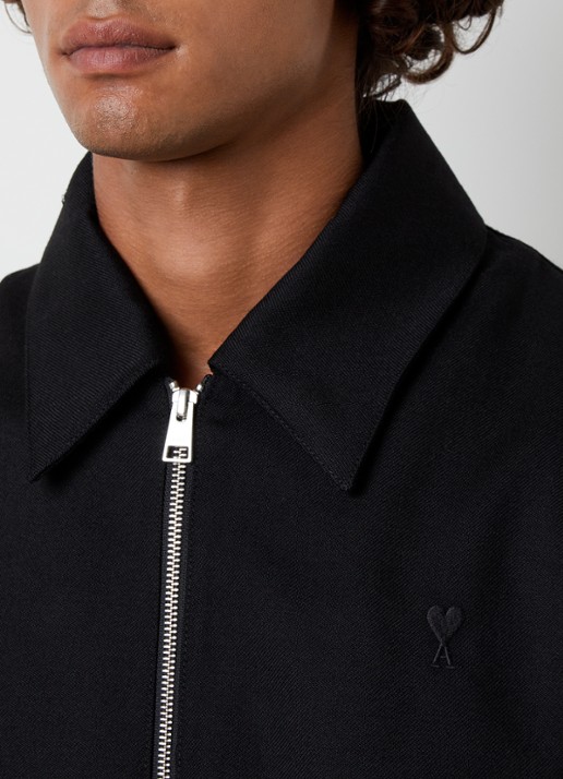 AMI Paris Jack van wol met steekzakken - detail 3 zwart