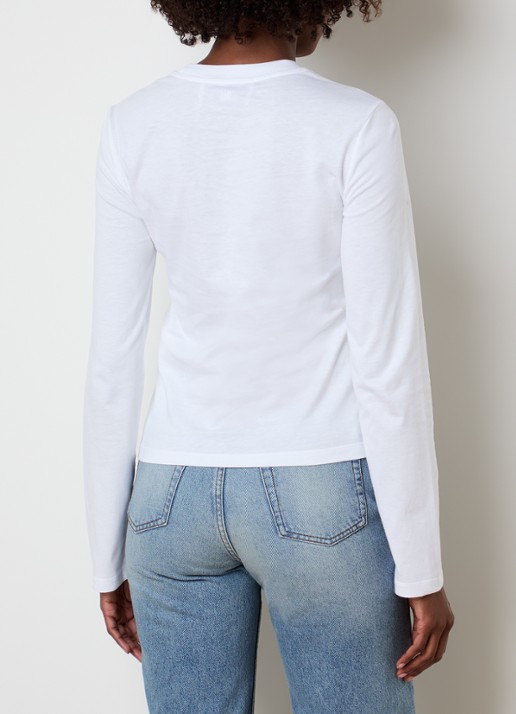 AMI Paris Longsleeve met logoborduring - achterkant 5 wit
