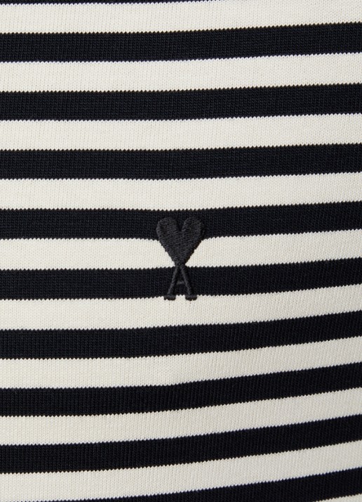 AMI Paris Longsleeve met streepprint - detail 5 gebroken wit