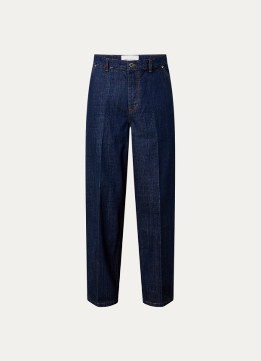 AMI Paris Loose fit jeans met donkere wassing  - voorkant 4 indigo