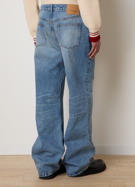 AMI Paris Loose fit jeans met medium wassing - achterkant 4 indigo