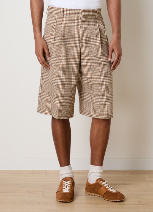 AMI Paris Loose fit korte broek met pied-de-poule dessin