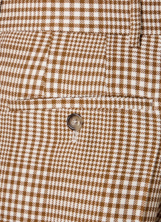 AMI Paris Loose fit korte broek met pied-de-poule dessin - detail 4 camel