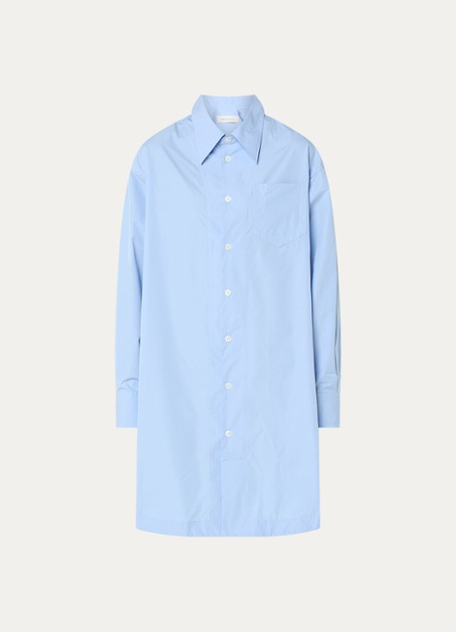 AMI Paris Midi blousejurk met borstzak - voorkant 2 lichtbruin