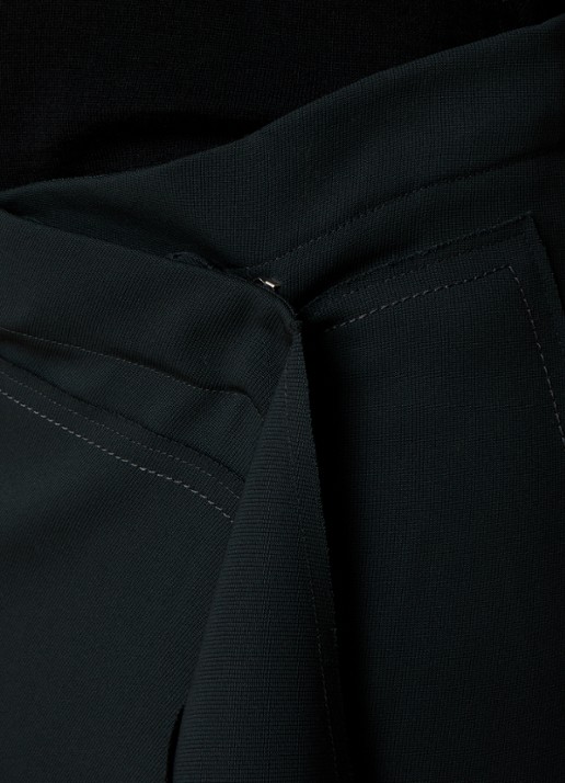 AMI Paris Midi wikkelrok van scheerwol met steekzakken - detail 4 antraciet