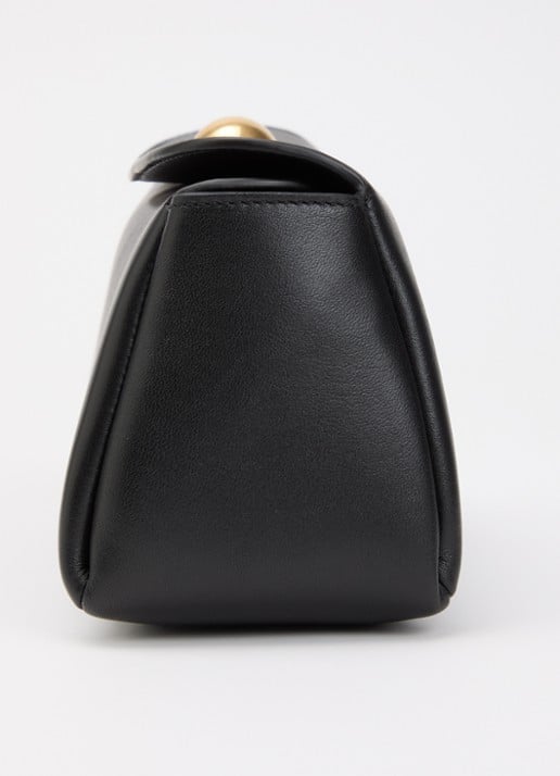 AMI Paris Mini Carrousel clutch van leer met afneembare schouderriem - detail 3 zwart