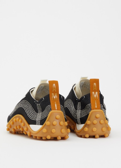 AMI Paris Mirage sneaker met schapenleren details - achterkant 2 zwart