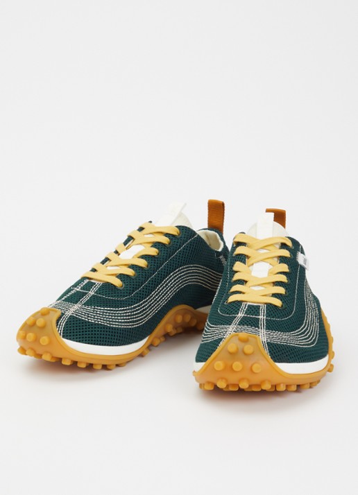 AMI Paris Mirage sneaker met schapenleren details - detail 2 donkergroen
