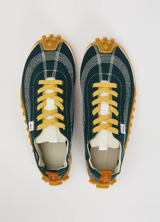AMI Paris Mirage sneaker met schapenleren details - detail 3 donkergroen