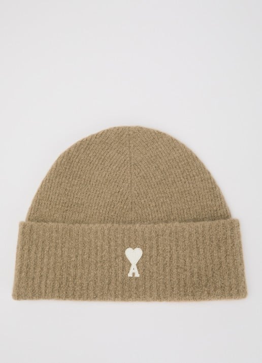 AMI Paris Muts in alpaca wolblend met logoborduring