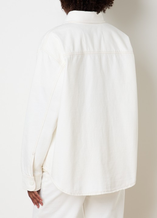 AMI Paris Overshirt met borstzak - achterkant gebroken wit