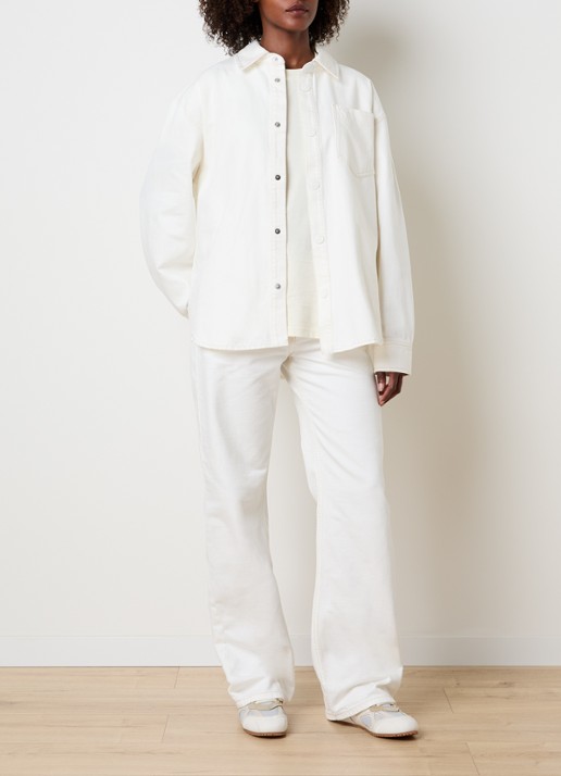 AMI Paris Overshirt met borstzak - voorkant 5 gebroken wit