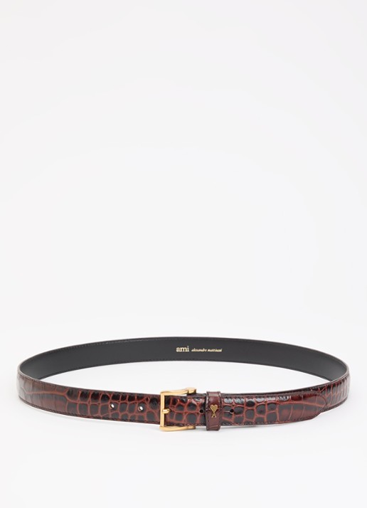Ami Paris Paris Paris riem van leer met structuur - voorkant 2 bruin