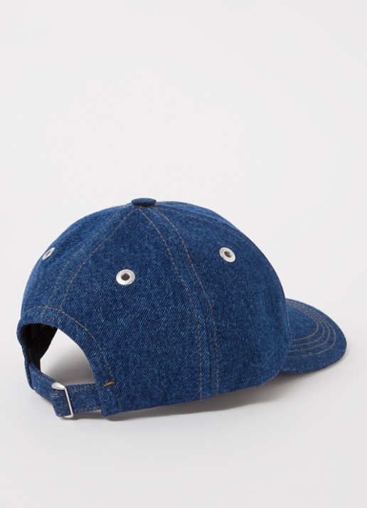 AMI Paris Pet met logoborduring - detail denim
